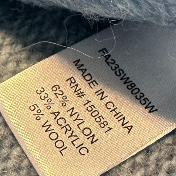 Flag & Anthem Blue Cardigan Sweater Button-Down Cable Knit Wool Blend Size Small - Picture 9 of 10